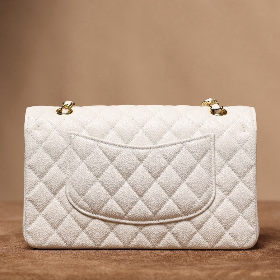 CF25荔枝紋牛皮白色 亮金扣_7