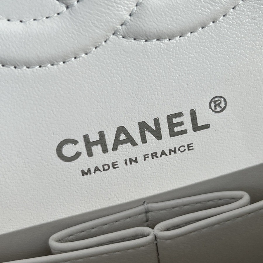 CF25荔枝紋牛皮白色 銀扣_11