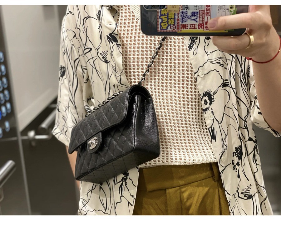 CF23荔枝紋牛皮 黑銀_10