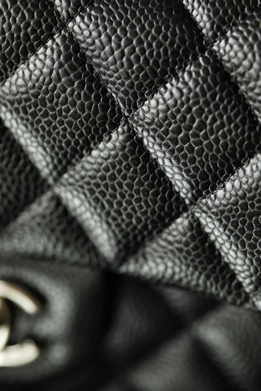 CF Mini 經典款 荔枝紋牛皮 黑銀_3