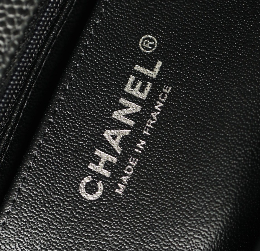 CF Mini 經典款 荔枝紋牛皮 黑銀_8