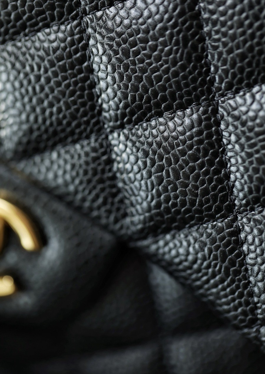 CF 經典款 方胖子 荔枝紋 黑金_2