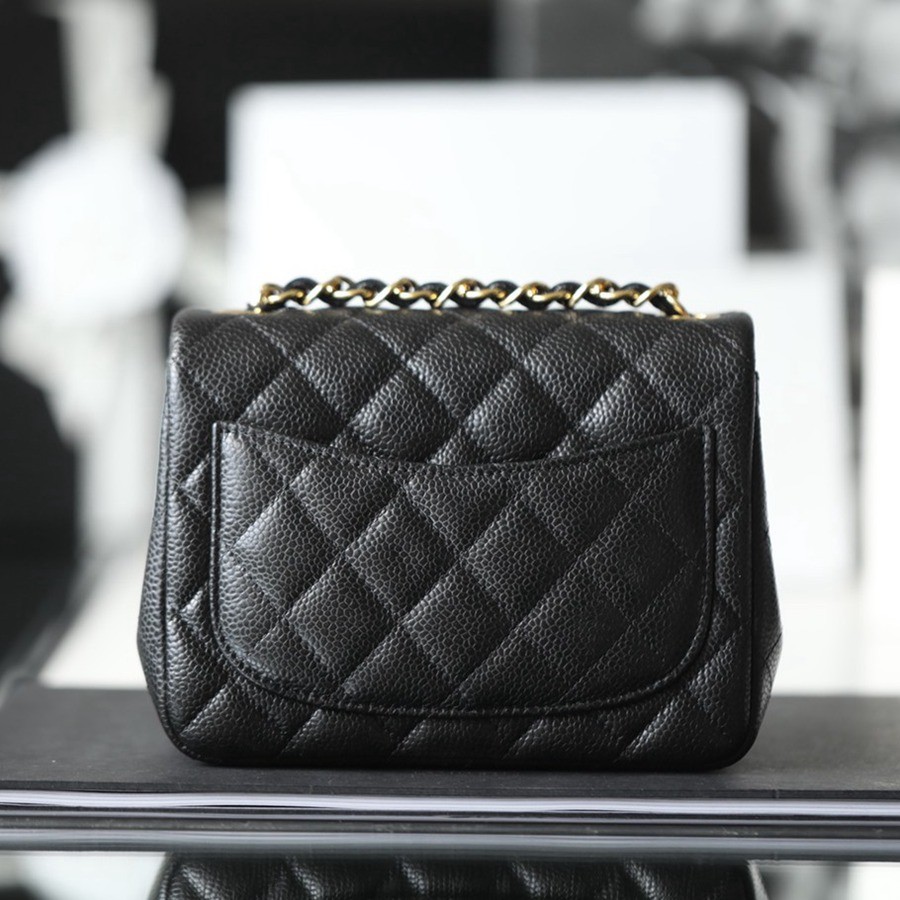 CF 經典款 方胖子 荔枝紋 黑金_3