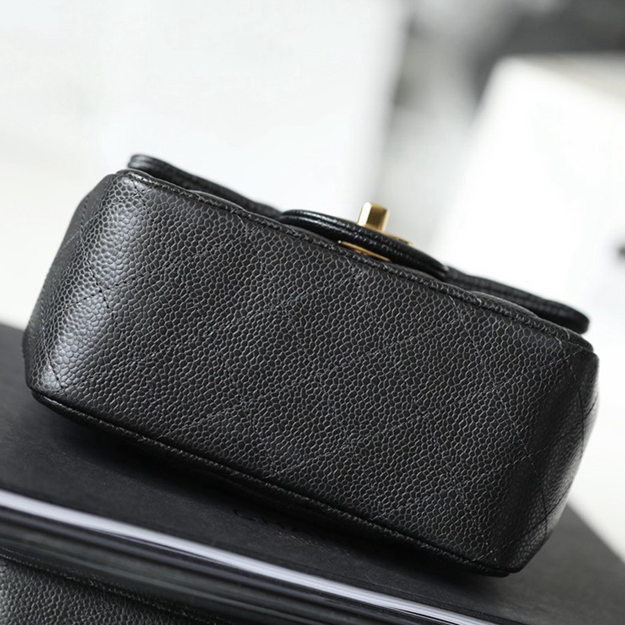 CF 經典款 方胖子 荔枝紋 黑金_6