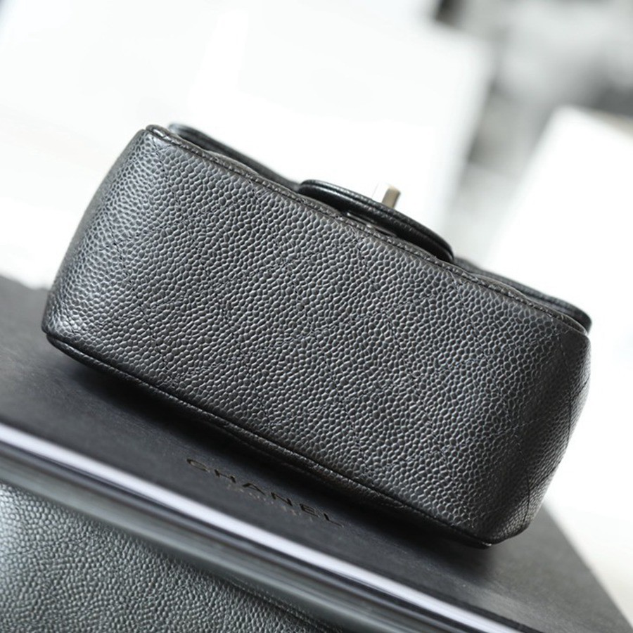 CF 經典款 方胖子 荔枝紋 黑銀_4