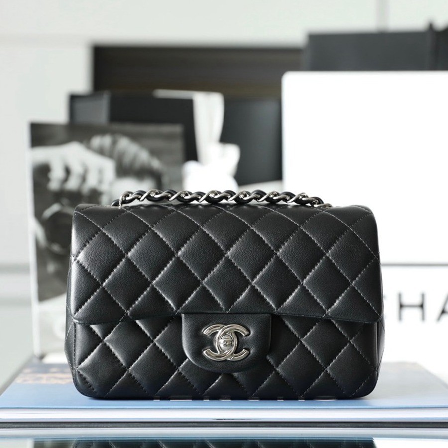 CF Mini 經典款 小羊皮 黑銀_1