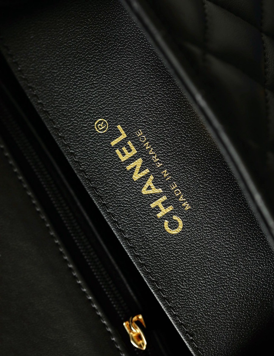 CF 經典款 方胖子 小羊皮 黑金_5