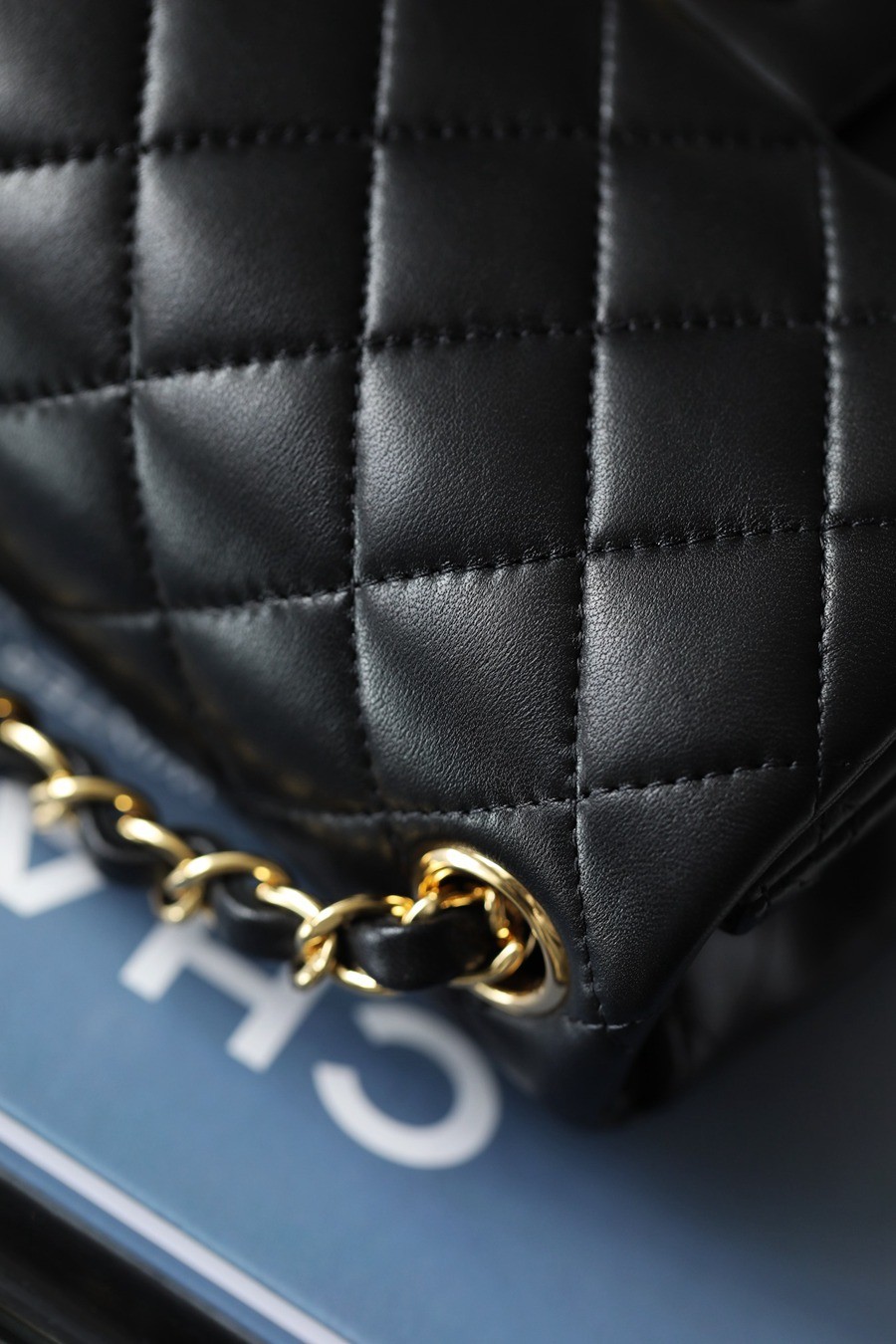 CF 經典款 方胖子 小羊皮 黑金_8