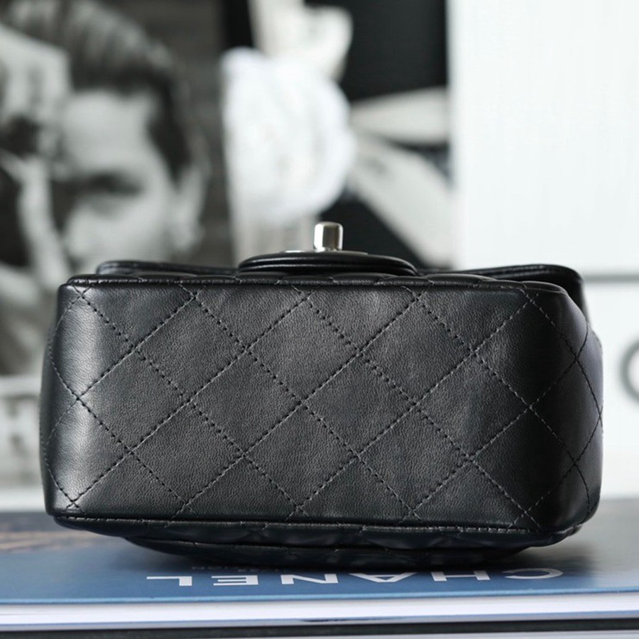 CF 經典款 方胖子 小羊皮 黑銀_3