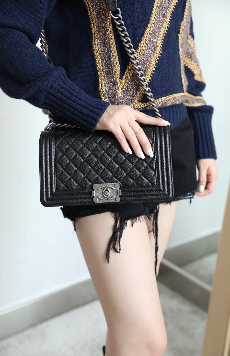 Leboy 荔枝紋牛皮 25 銀扣_12