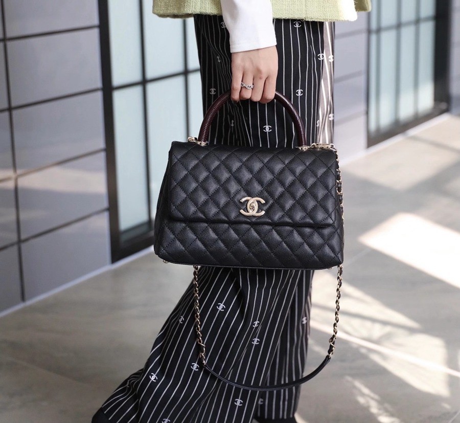 Coco Handle 荔枝紋牛皮29CM 淡金扣_11