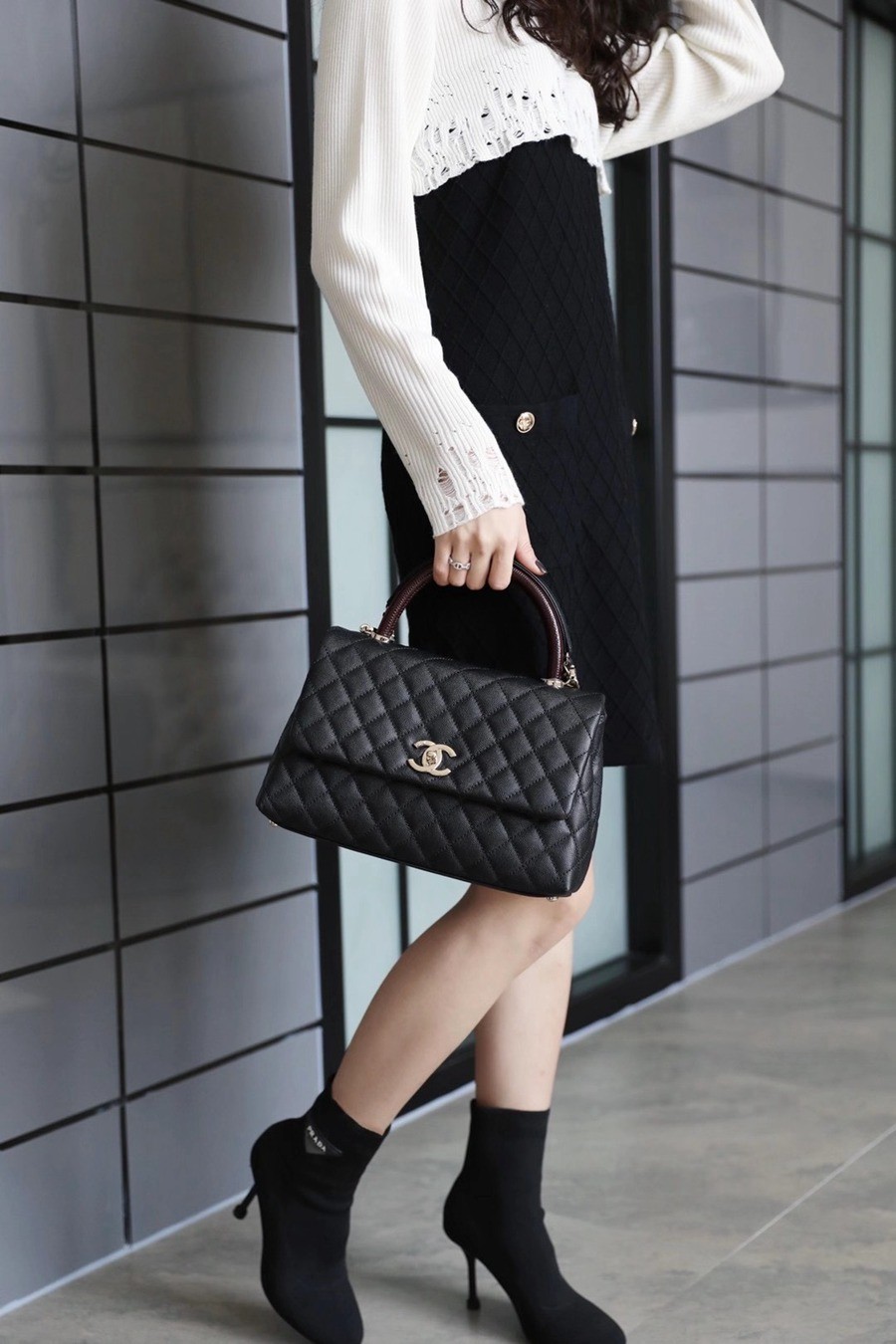 Coco Handle 荔枝紋牛皮29CM 淡金扣_12