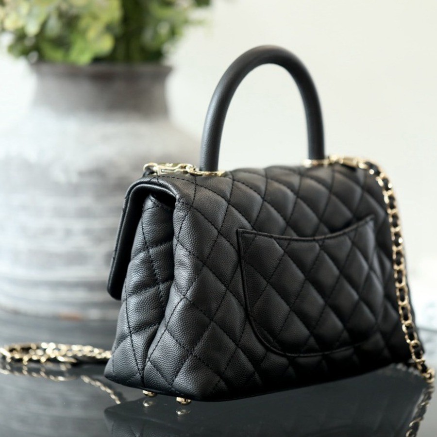 Coco Handle 荔枝紋牛皮24CM 淡金扣_3