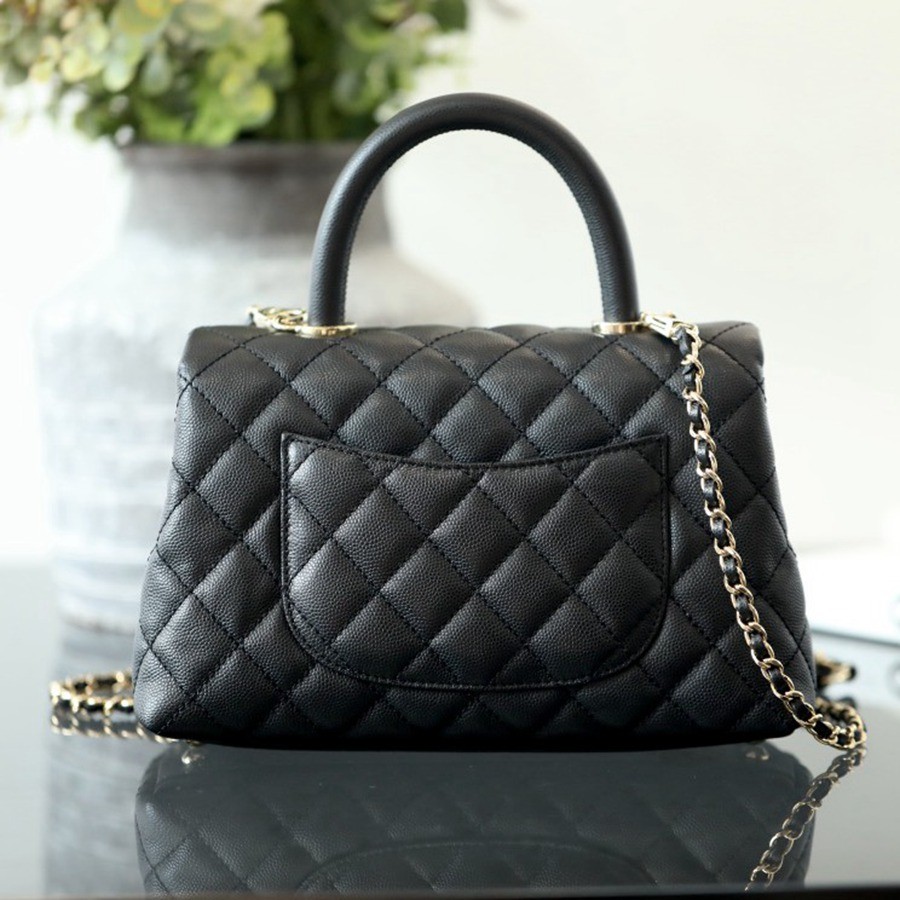 Coco Handle 荔枝紋牛皮24CM 淡金扣_2