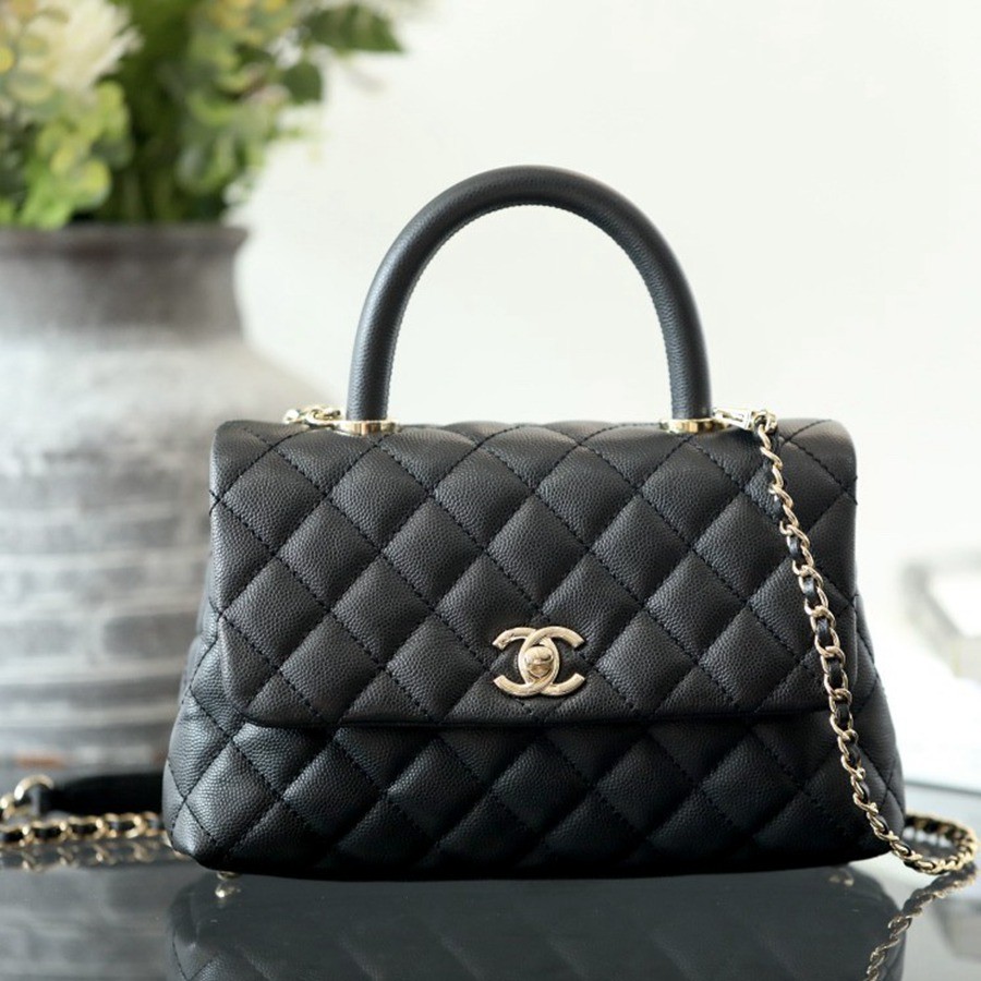 Coco Handle 荔枝紋牛皮24CM 淡金扣_1