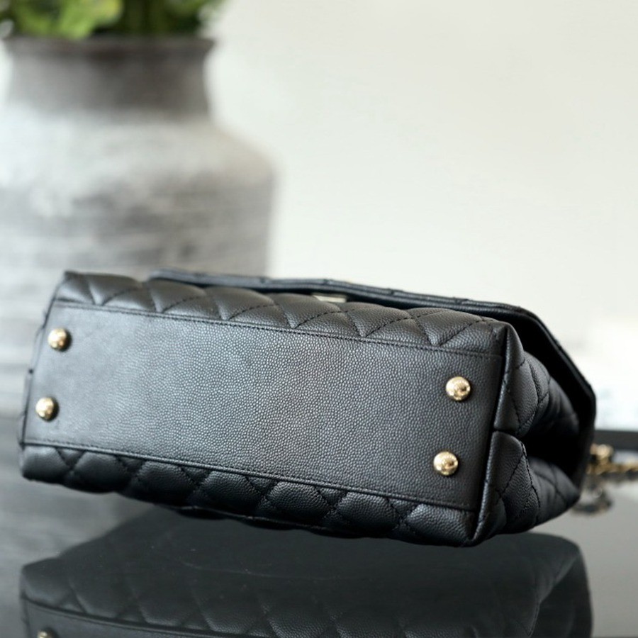 Coco Handle 荔枝紋牛皮24CM 淡金扣_4