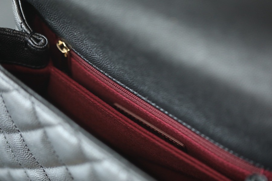 Coco Handle 荔枝紋牛皮24CM 淡金扣_8