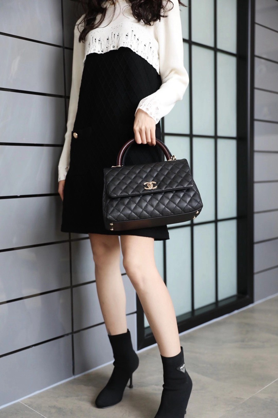 Coco Handle 蜥蜴紋手柄29CM 黑色_12