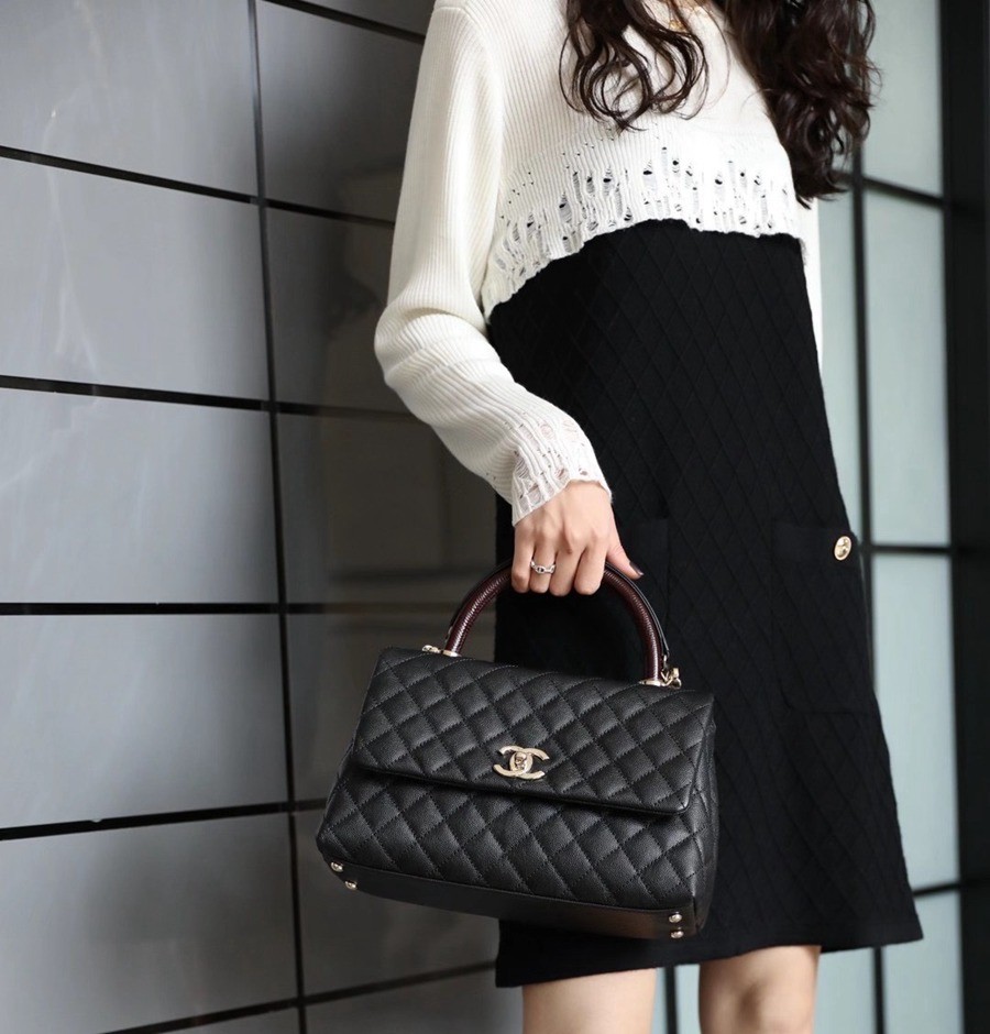 Coco Handle 蜥蜴紋手柄29CM 黑色_13