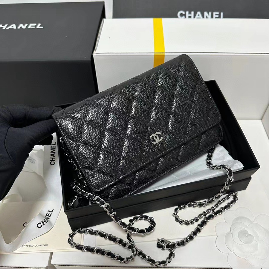 經典款 WOC 黑色 銀扣_1