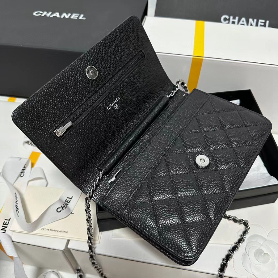 經典款 WOC 黑色 銀扣_6