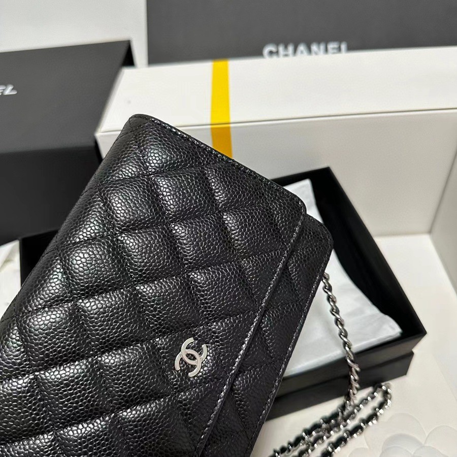 經典款 WOC 黑色 銀扣_4