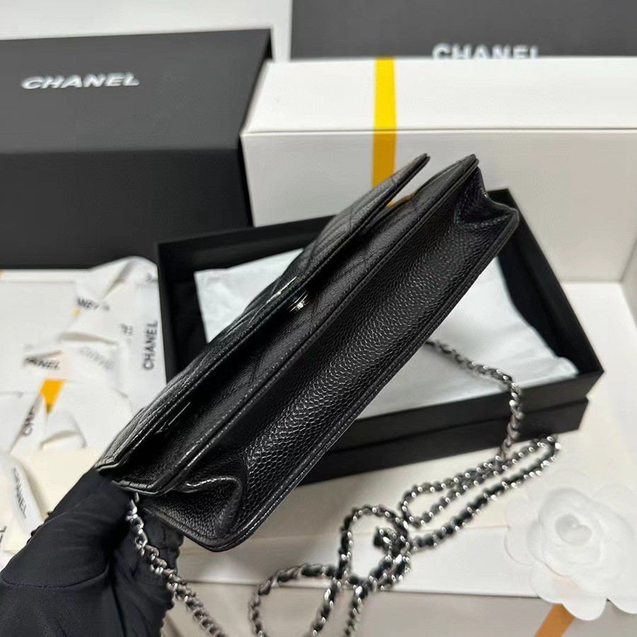 經典款 WOC 黑色 銀扣_7