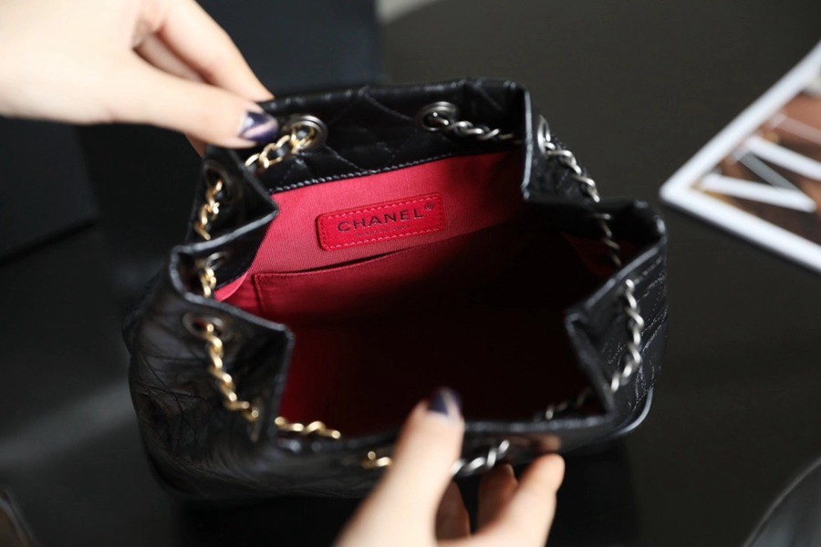 經典流浪雙肩包 黑色 銀扣_8