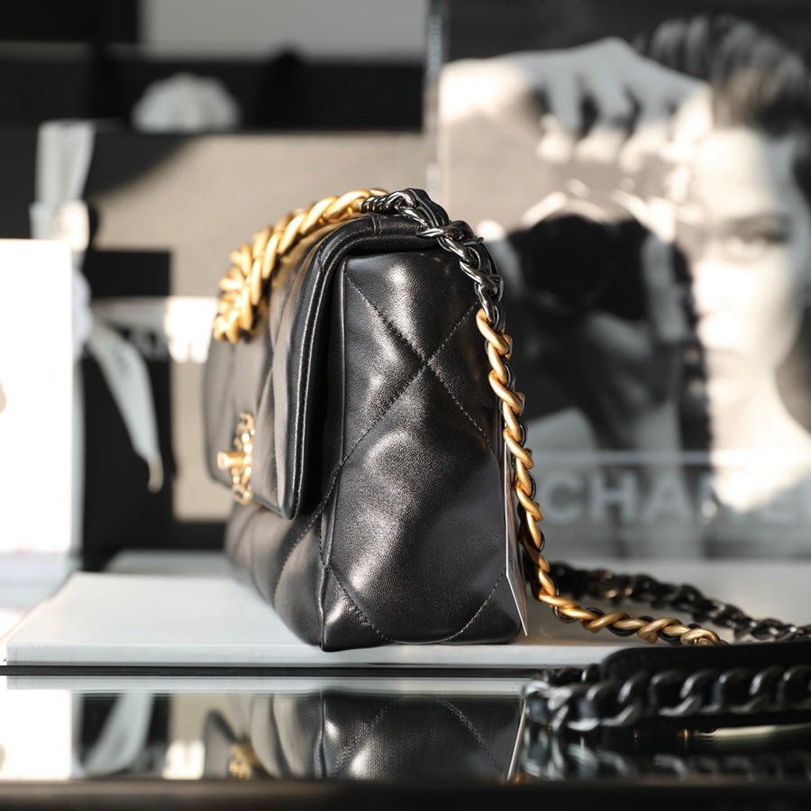 19Bag 黑色 金扣 26CM_3