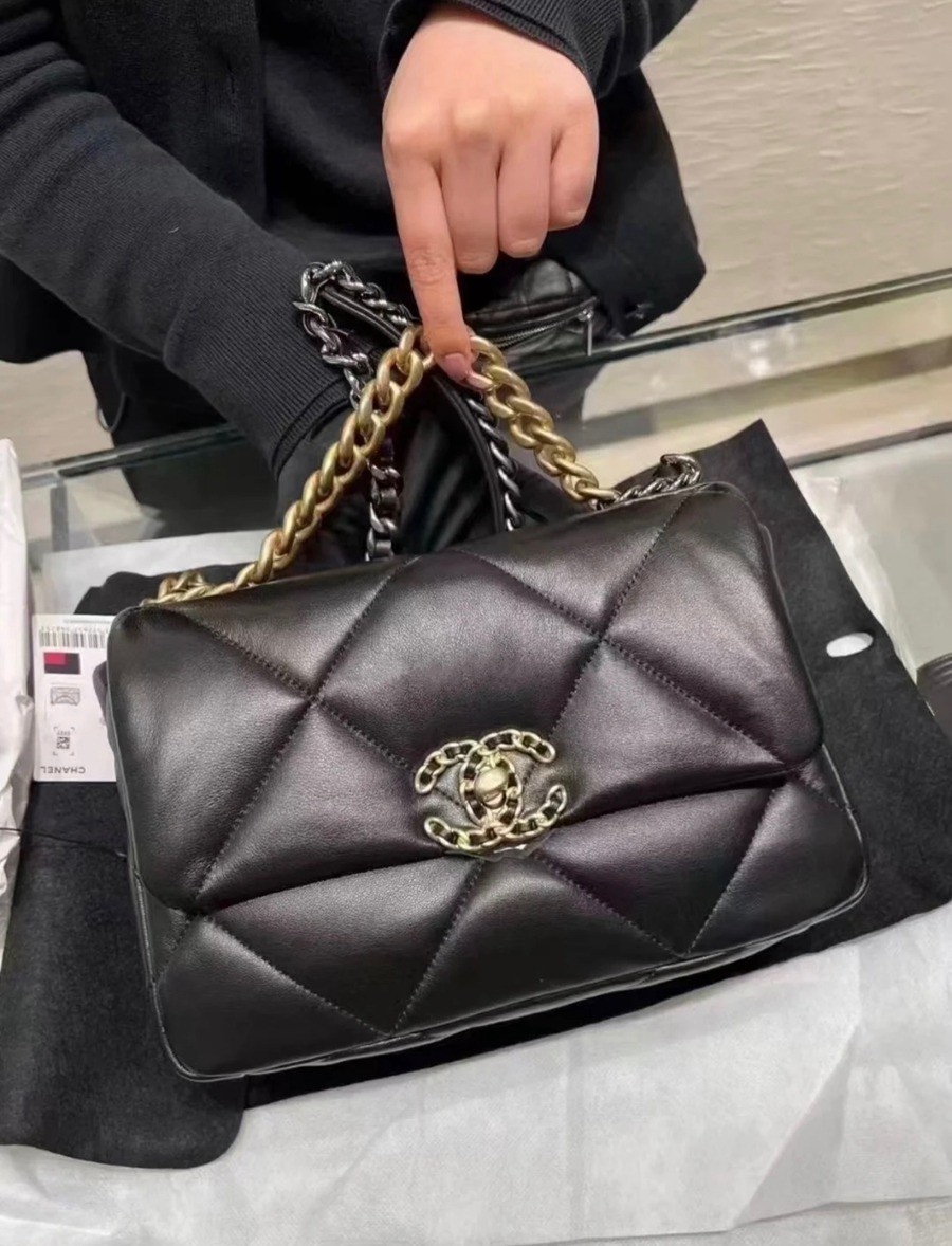 19Bag 黑色 金扣 26CM_9