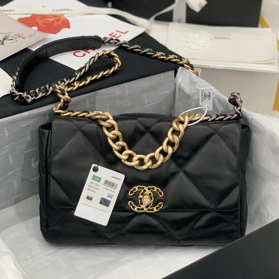 19Bag 黑色 金扣 30CM_1