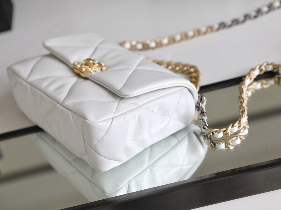 19Bag 白色 金扣 26CM_5