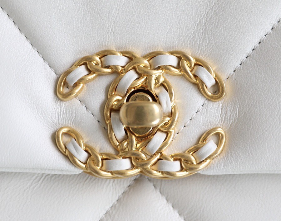 19Bag 白色 金扣 26CM_6