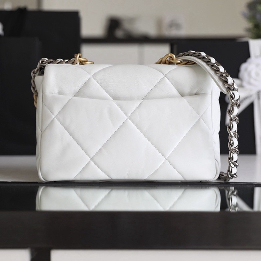 19Bag 白色 金扣 26CM_3