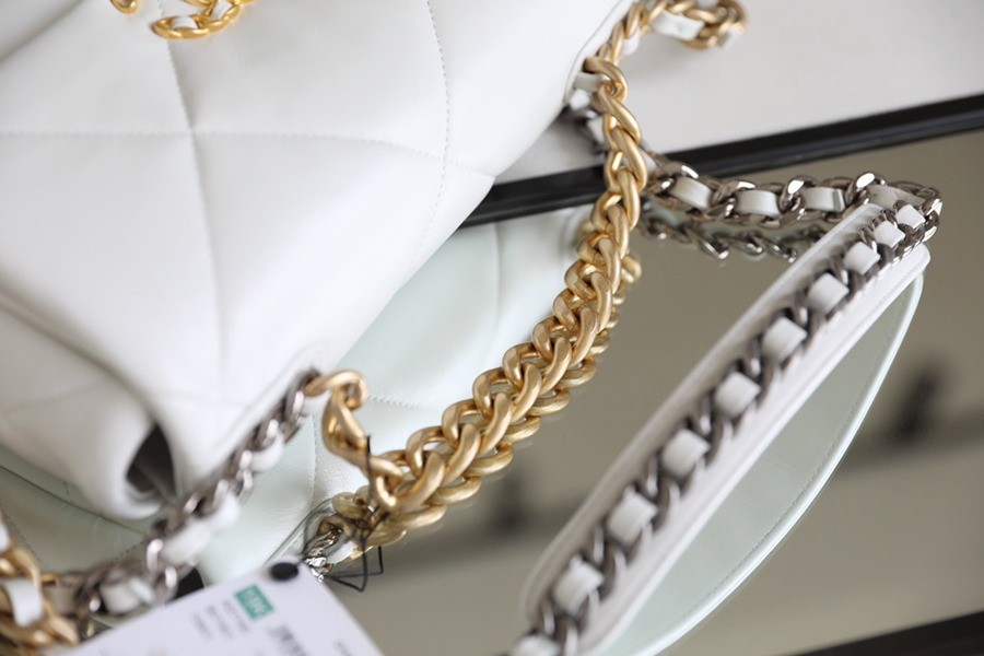 19Bag 白色 金扣 26CM_7