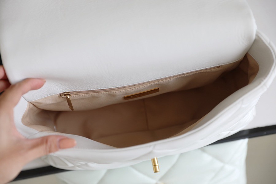 19Bag 白色 金扣 30CM_7