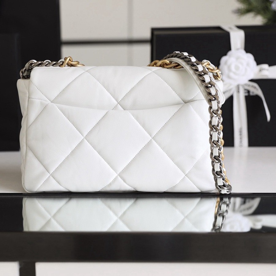 19Bag 白色 金扣 30CM_4