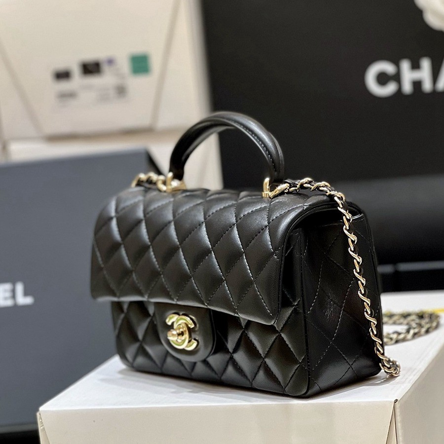 CF Mini handle 羊皮黑色 金扣_3