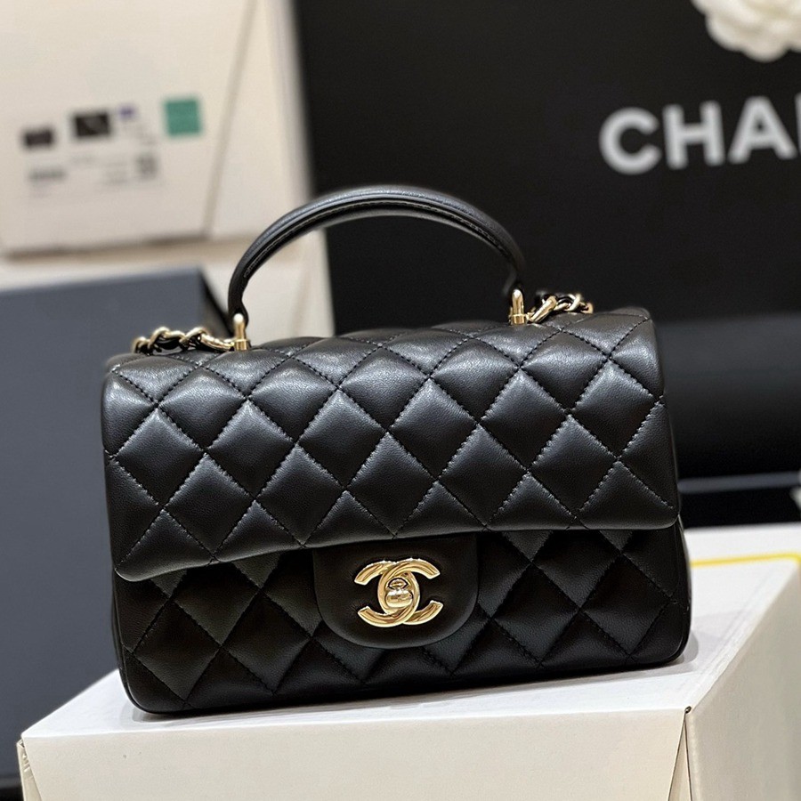 CF Mini handle 羊皮黑色 金扣_2