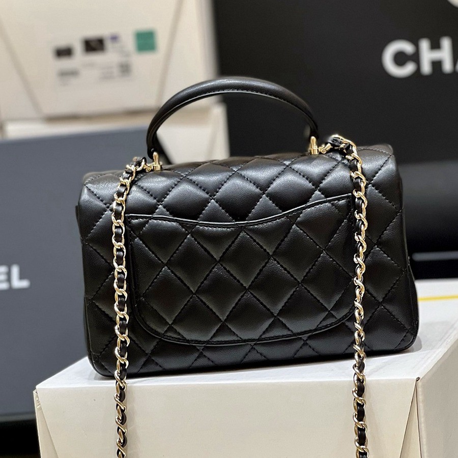 CF Mini handle 羊皮黑色 金扣_4