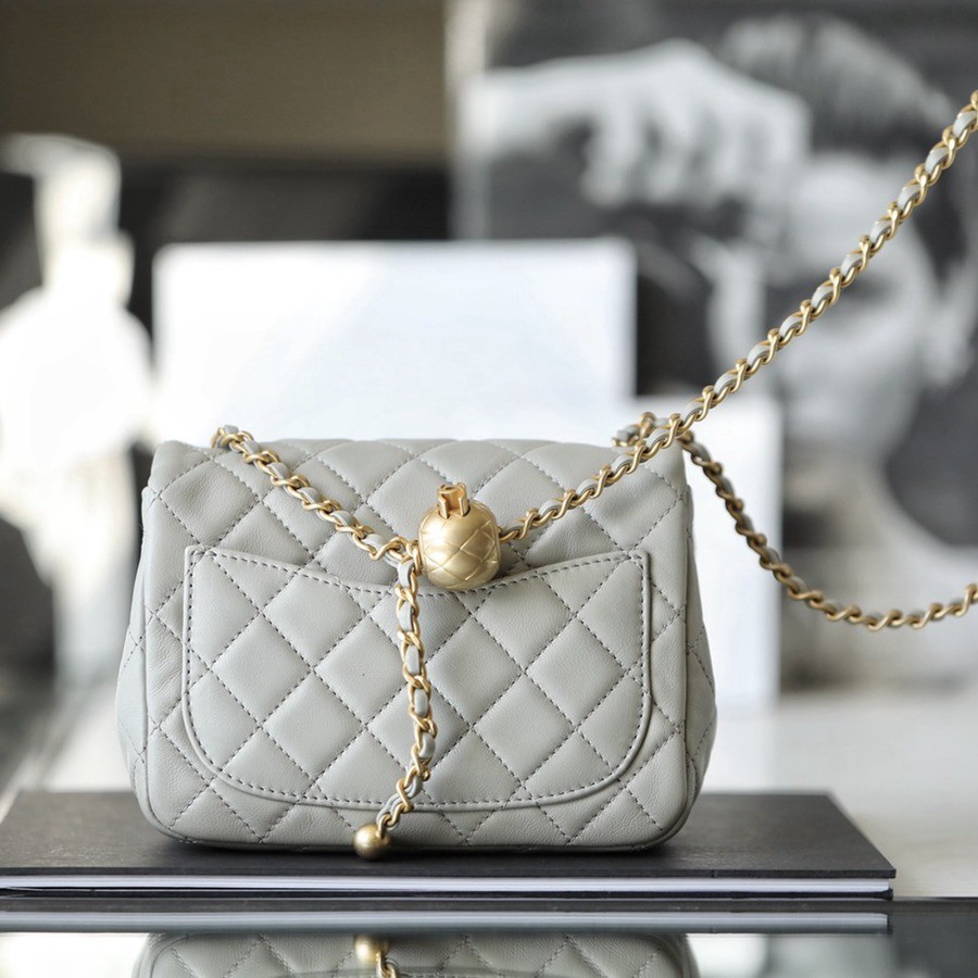 CF 經典款 金球方胖子 羊皮 斑鳩灰 金扣_6