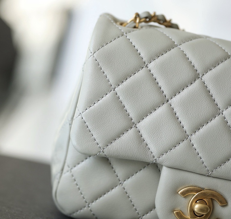 CF 經典款 金球方胖子 羊皮 斑鳩灰 金扣_2