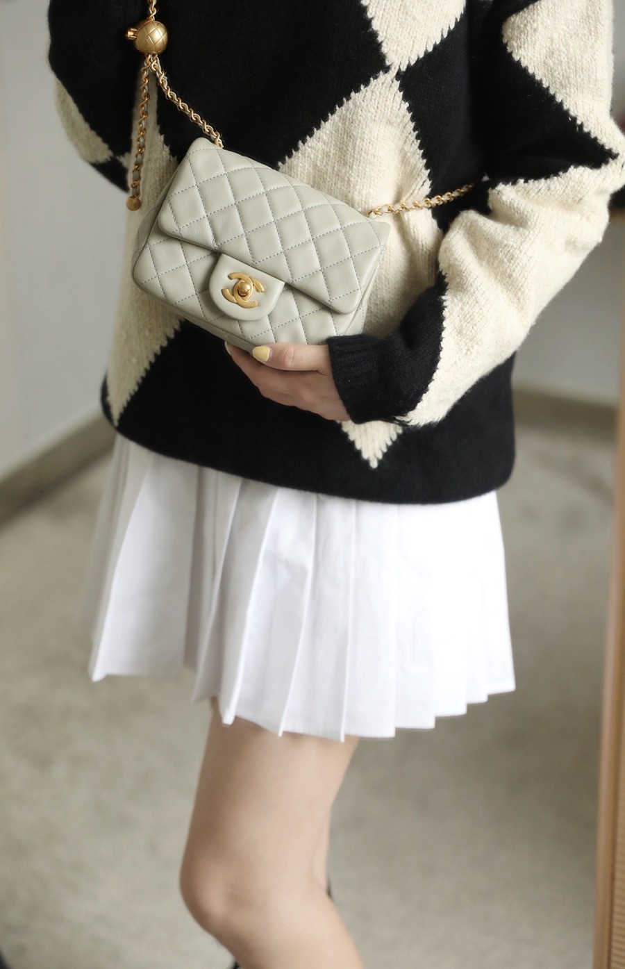 CF 經典款 金球方胖子 羊皮 斑鳩灰 金扣_14