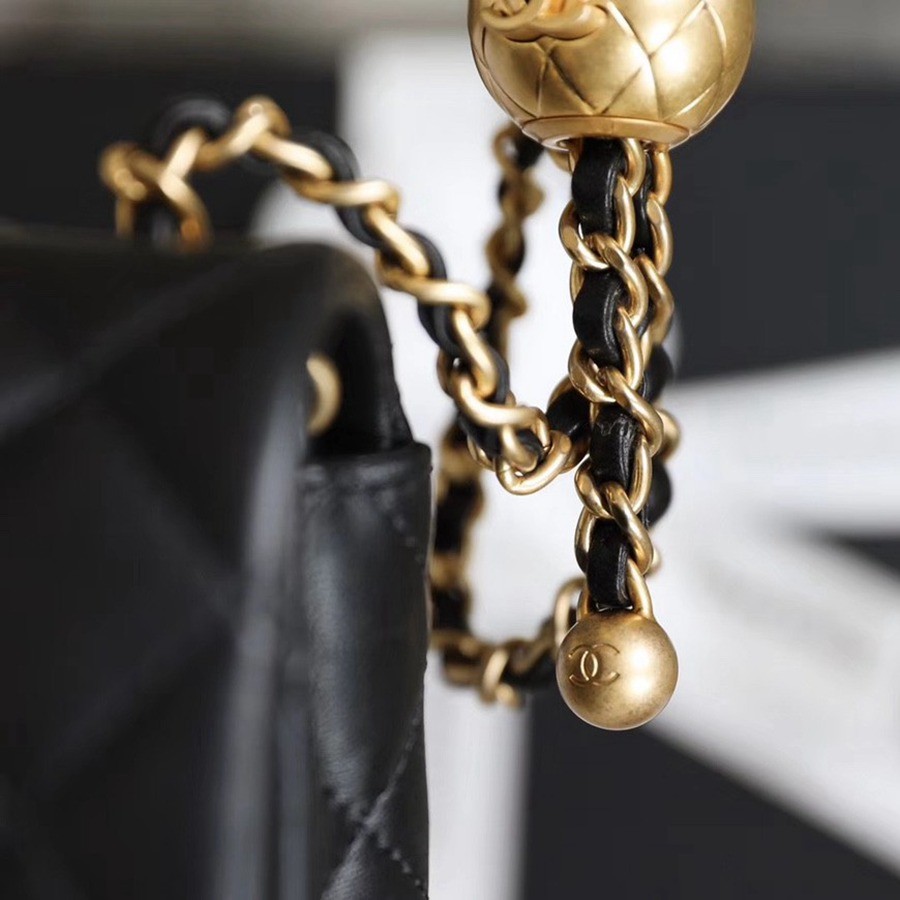 CF 經典款 金球 Mini 羊皮 黑色 金扣_7