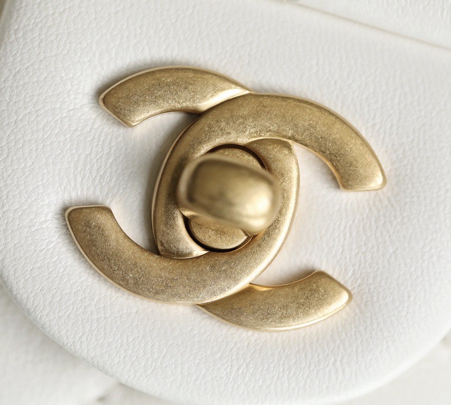CF 經典款 金球 Mini 羊皮 白色 金扣_7