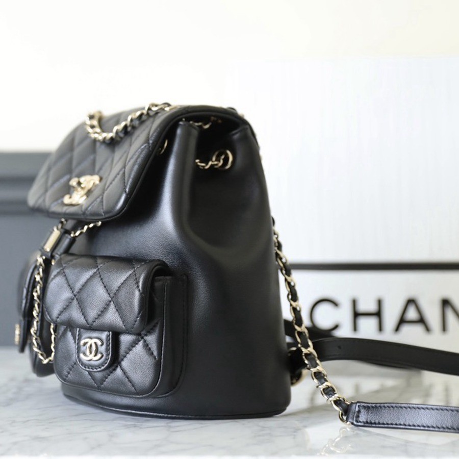 23A 青蛙雙肩包 亮面牛皮 黑色 大號_2