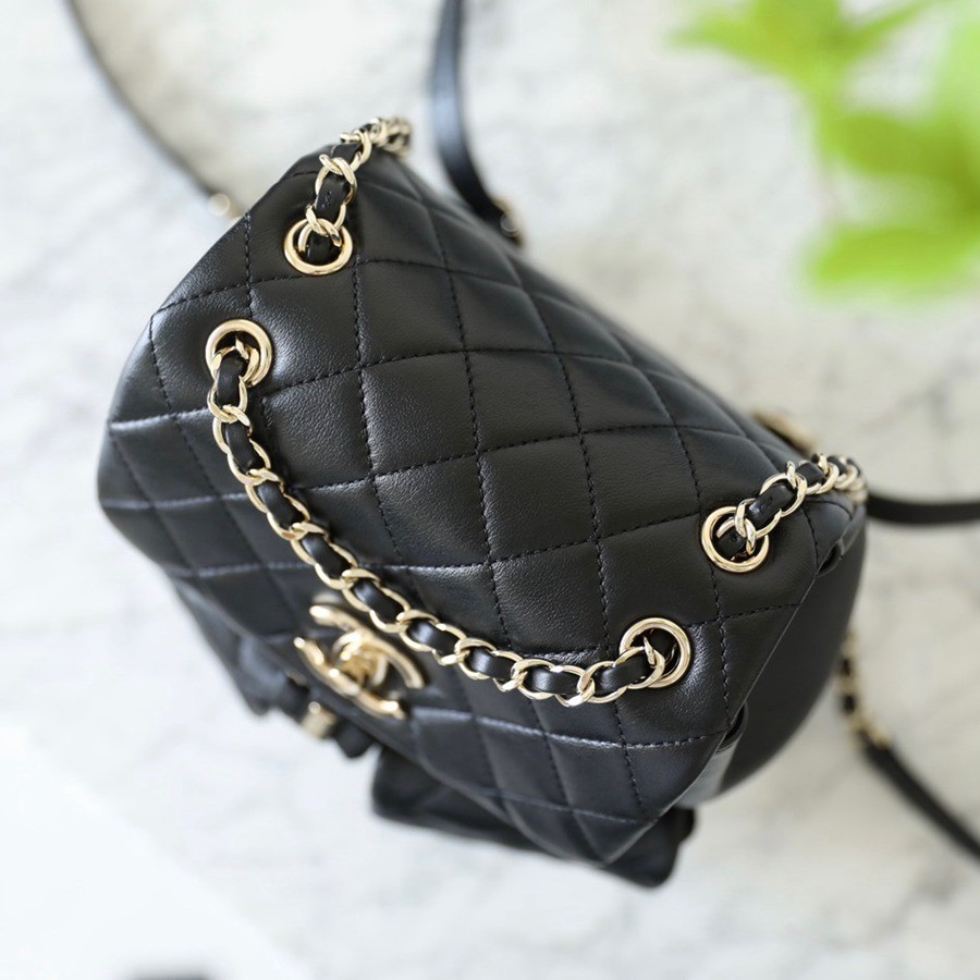 23A 青蛙雙肩包 亮面牛皮 黑色 大號_4