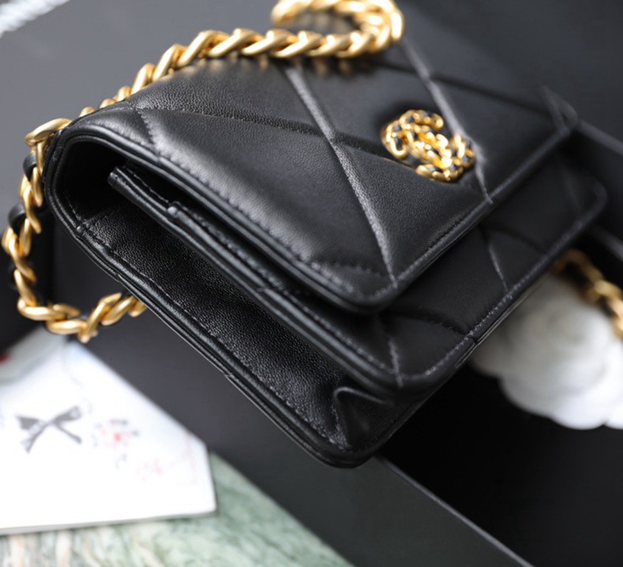 19 WOC 小羊皮 黑色 金扣_5