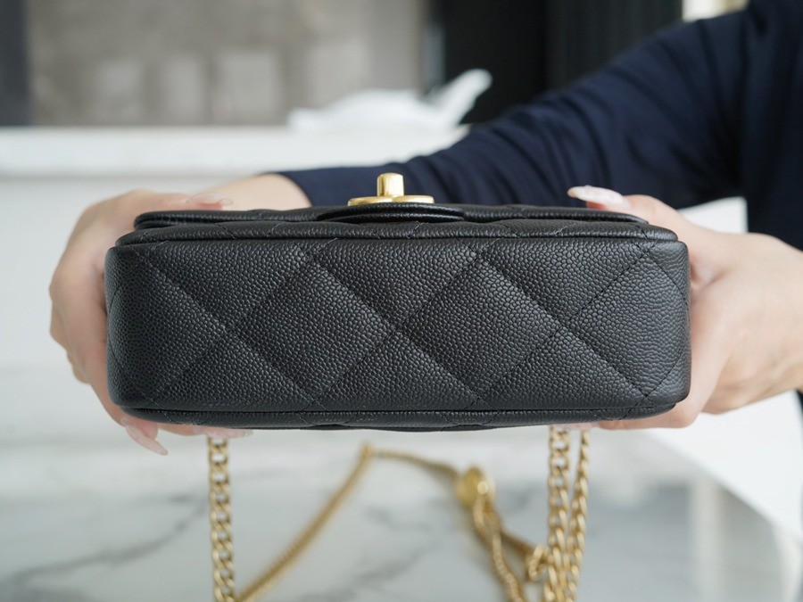 23p 愛心扣口蓋包 黑色 中號_6