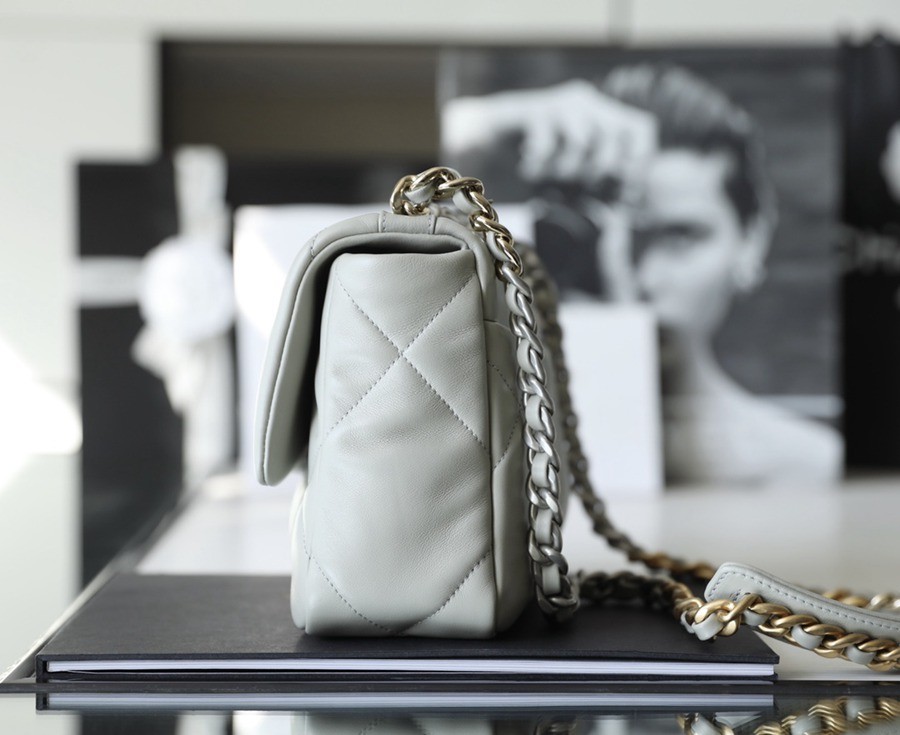 19Bag 白色 銀扣 26CM_5